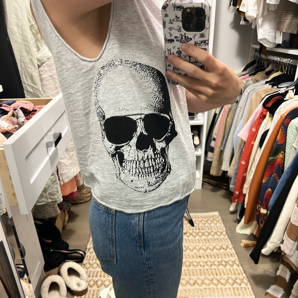 Skull cashmere tank top